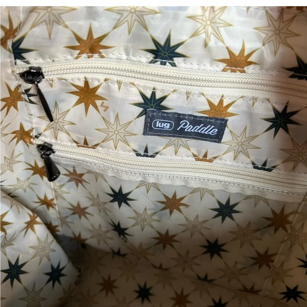 🥂LUG  🥂Paddle Carry-All Tote METALLIC CHAMPAGNE Bling